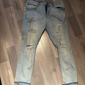 Light Blue Distressed Men's Jeans